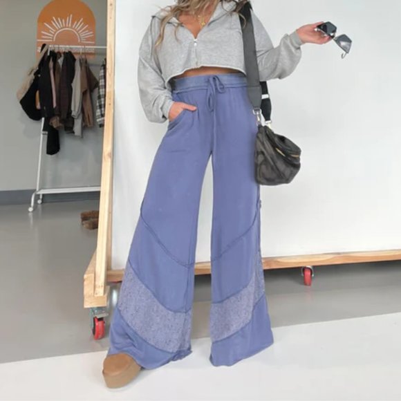 Pants - RELISTED  Boho Babe Wide Leg Pants Blue